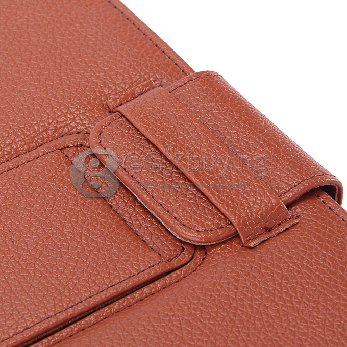 Newest Bluetooth ABS Keyboard Separated Leather Case for Apple iPad 5 iPad Air - Brown