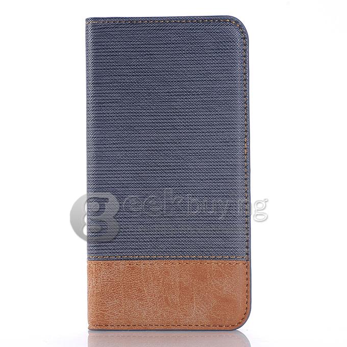 Protective Hard Cover Flip Stand Leather Case for Samsung S6 Edge - Light Blue