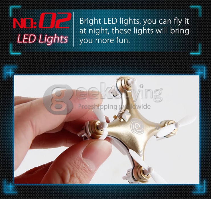 Cheerson CX-10A Nano Quadcopter with Headless Mode CX10A Quadcopter RTF - Gold