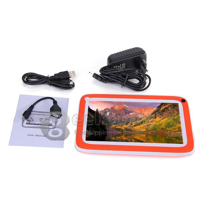 R70FC 7 Inch Android 4.4 Children Tablet PC Rockchip RK2926 Cortex-A9 1.0GHz 512MB/4GB Dual Cameras BT OTG - Orange
