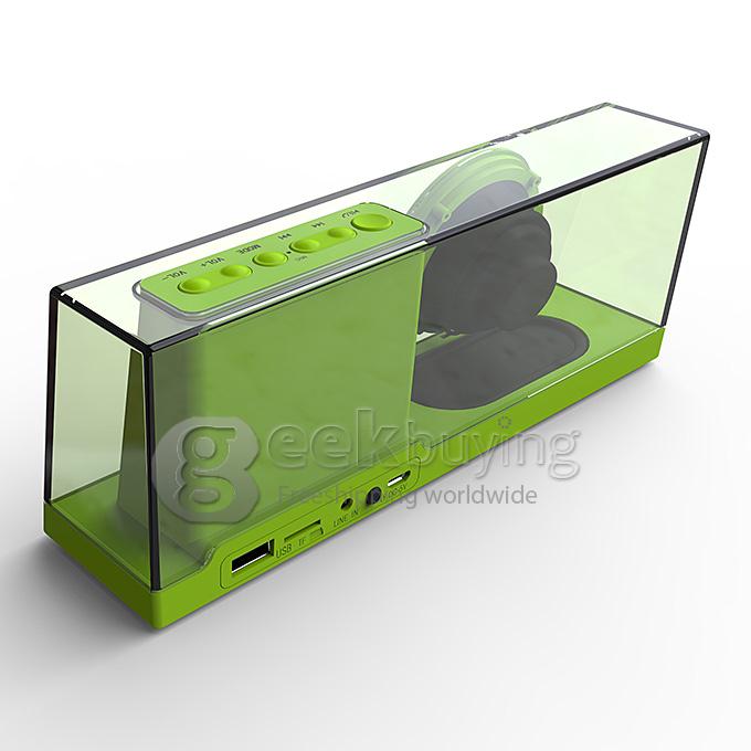 Nizhi Sardine SDY033 Mini Wireless Bluetooth 2.0 Speaker With Mic Support TF Card FM Radio - Green