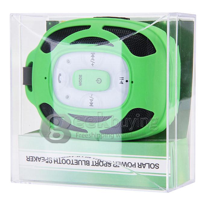 New 2693 Wireless Microphone Portable Phone Solar Bluetooth 2.1+EDR 2.4GHZ Speaker Support TF Card Handsfree - Green
