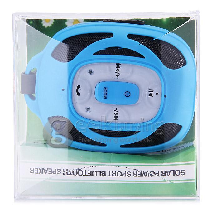 New 2693 Wireless Microphone Portable Phone Solar Bluetooth 2.1+EDR 2.4GHZ Speaker Support TF Card Handsfree - Blue