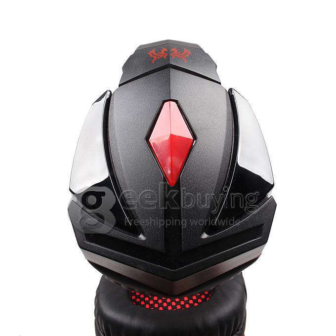 EACH G4000 Adjustable Antinoise Dazzle Light Game Stereo Headphone USB/Audio Jack Input Stretchable Band - Black+Red