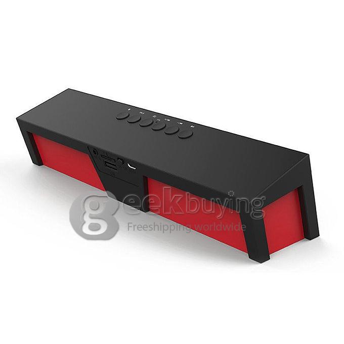 SDY019 Portable Wireless Bluetooth 2.0 Speaker 10W Stereo Audio Sound With Microphone 1200mAh Battery - Black+Red