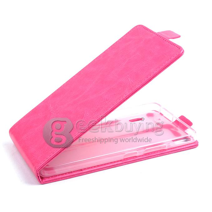 Protective Hard Cover Flip Stand Leather Case for Lenovo Lemo K3 Note-Rose