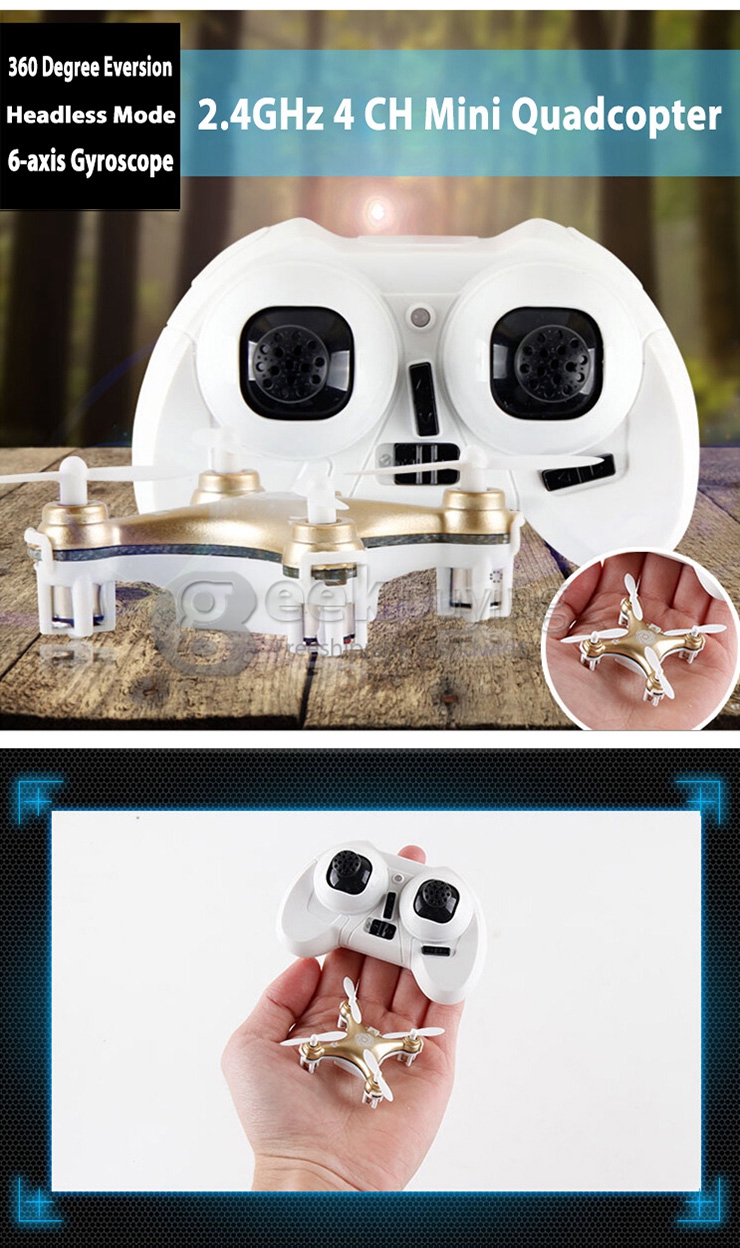Cheerson CX-10A Nano Quadcopter with Headless Mode CX10A Quadcopter RTF - White