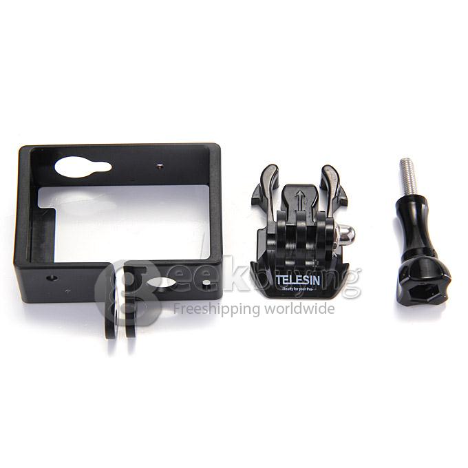 Telesin FMS Portable Plastic Frame Case Stand-alone Version For Xiaomi Yi Xiaoyi Sport Camera - Black