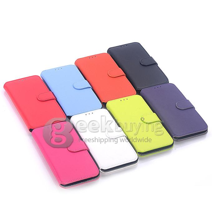 Protective Hard Cover Flip Stand Leather Case for Samsung Galaxy S6 - Red