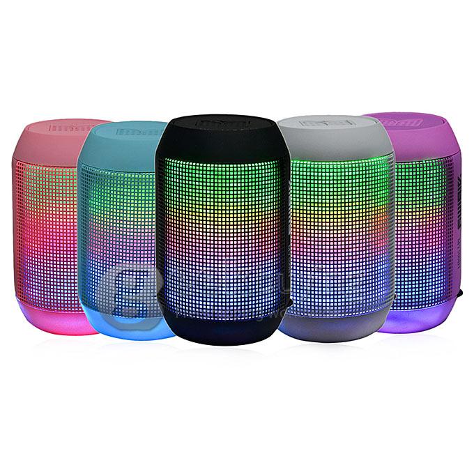 MY-500BT Mini Portable Bluetooth Wireless Speaker Colorful LED Light Subwoofer HIFI Speaker Support USB TF Card - Pink