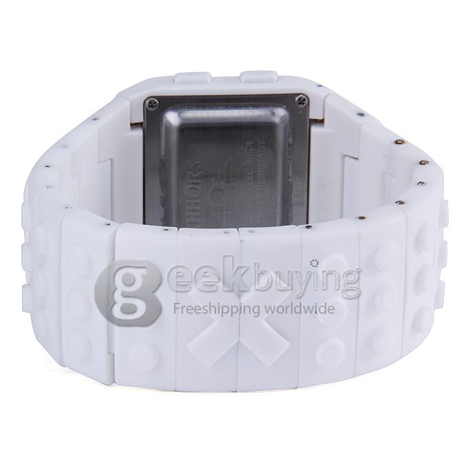 Rainbow Children Wrist Watch with Digital LED Display - White