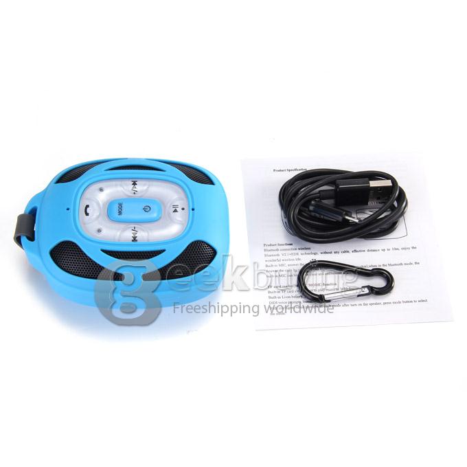 New 2693 Wireless Microphone Portable Phone Solar Bluetooth 2.1+EDR 2.4GHZ Speaker Support TF Card Handsfree - Blue