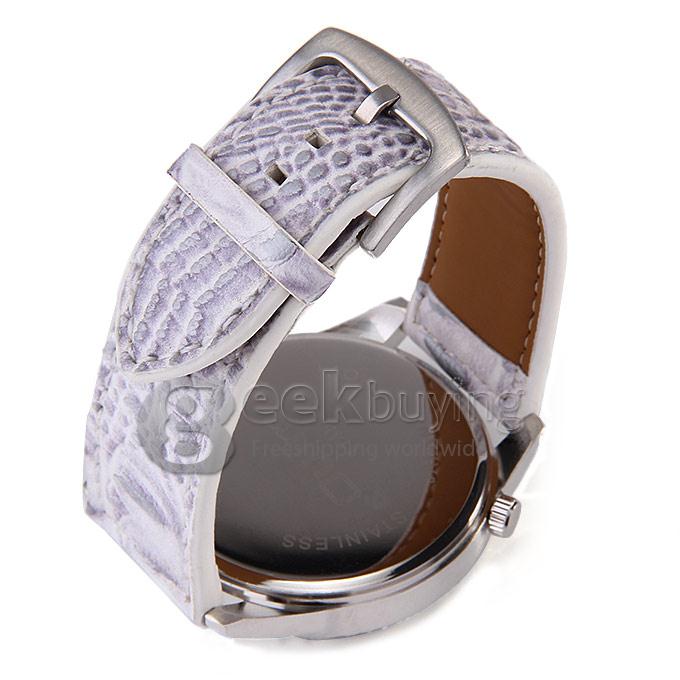 Oulm 1145 Multi-Function Male Watch with Dual Movt Dual Time Zones Compass And Thermometer Leather Band - White