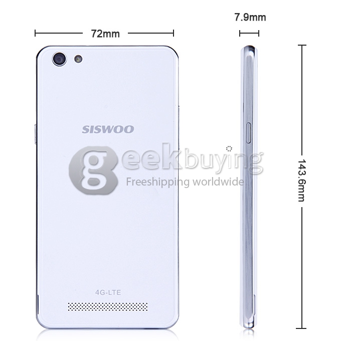 SISWOO C50 5.0inch 4G FDD-LTE Android 5.0 Smartphone MTK6735 Quad Core 1GB RAM 8GB ROM 8.0MP IPS HD - White