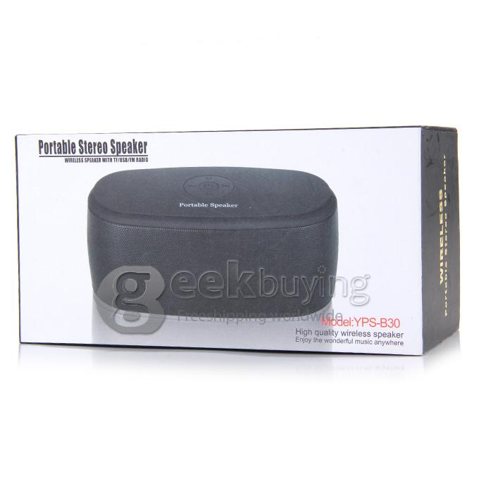 New YPS-B30 HIFI BT2.0+EDR Speaker MP3 Wireless USB Amplifier Stereo Sound Box With MIC Support TF Card - Black