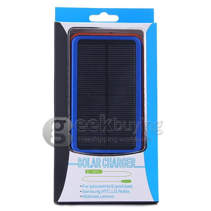 New DS158 Solar Charger 8000mAh Polymer Power Bank Portable USB Charger Dual USB - Blue