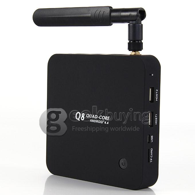 Q8 Android 4.4 Mini TV BOX RK3288 Quad Core 1.8GHz 2G/16G 2.4/5G Dual Band WIFI Gigabit Lan BT4.0 HDMI 4K H.265