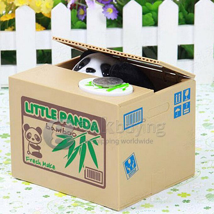 Cute Panda Piggy Bank Novel Money Saving Box For Home Office Desks