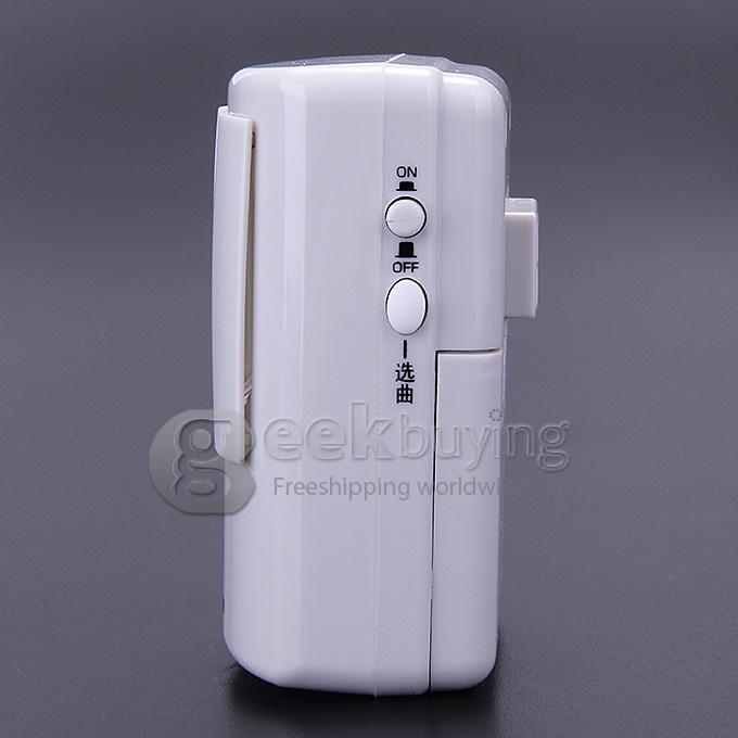 WA-130 New Digital Wireless Human Sensing Doorbell Waterproof Theftproof Alarm With Night Lamp - White