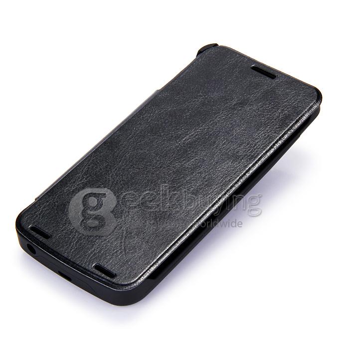 4200mAh Battery Power Pack Charger Cover With Leather Case For Samsung Galaxy S6 Edge G9200 - Black