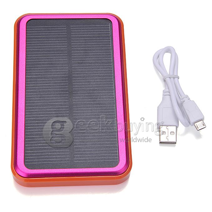 New DS158 Solar Charger 8000mAh Polymer Power Bank Portable USB Charger Dual USB - Rose