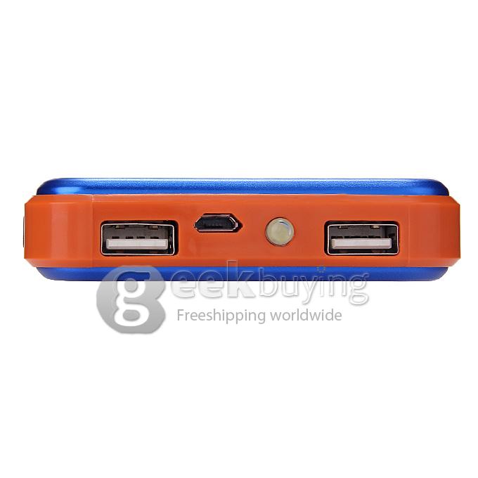 New DS158 Solar Charger 8000mAh Polymer Power Bank Portable USB Charger Dual USB - Blue