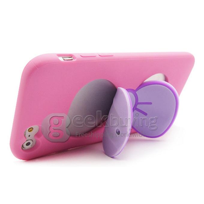 Butterfly Series Plastic Back Case Protective Cover Holder for iPhone 6 4.7inch - Rose