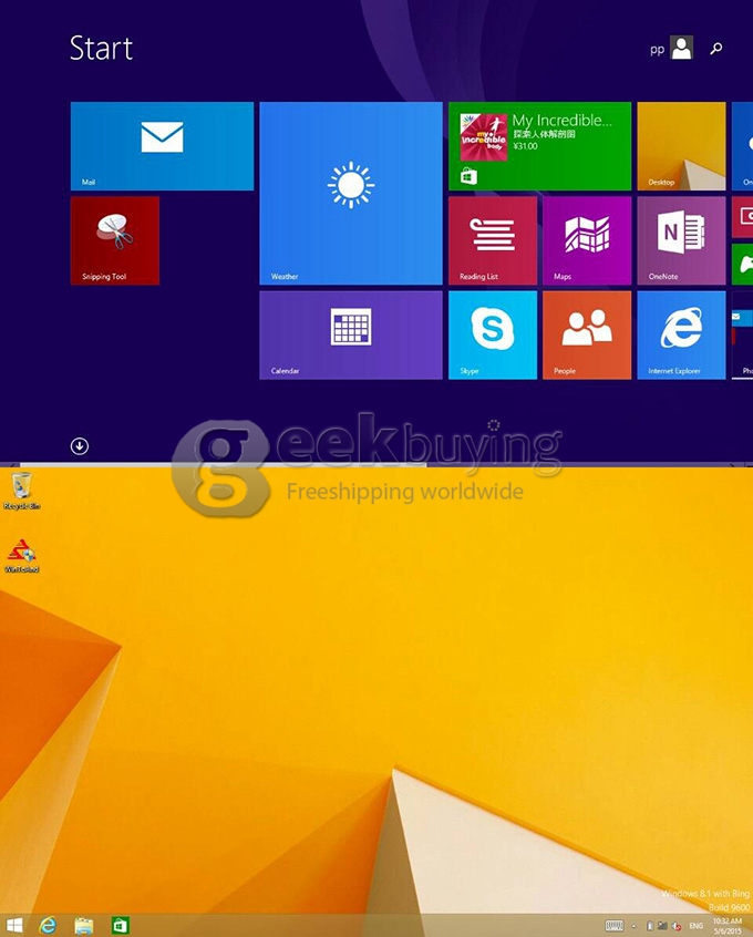 PIPO X8 Windows8.1 Android4.4 Dual Boot Intel Z3736F Quad Core Mini PC 7