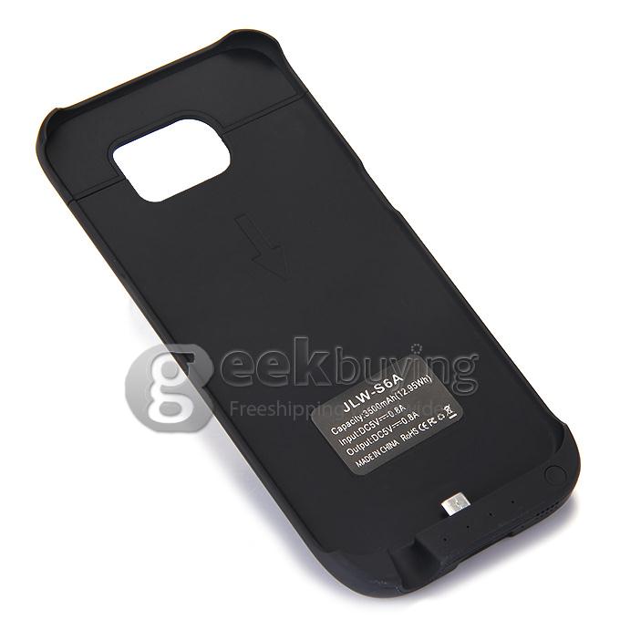 3500mAh Battery Power Pack Charger Case Cover For Samsung Galaxy S6 Edge G9200 - Black