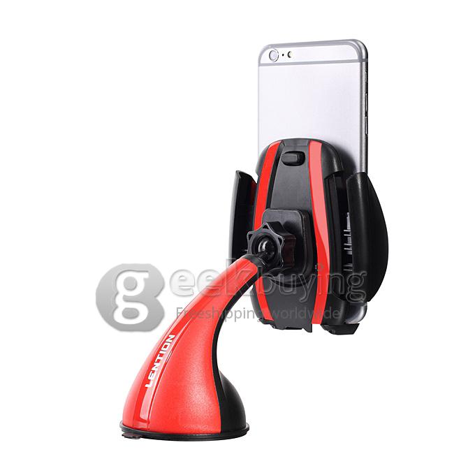 LENTION C300 Colorful Series 360 Degree Spin Car Mount Holder for iPhone iPod Phones PSP GPS iPhone 6s Plus - Red