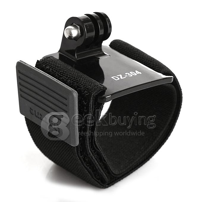 Dazzne DZ-304 Adjustable Elastic Hand Wrist Strap Belt Mount for GoPro Hero 3+ 3 2 1 Camera - Black