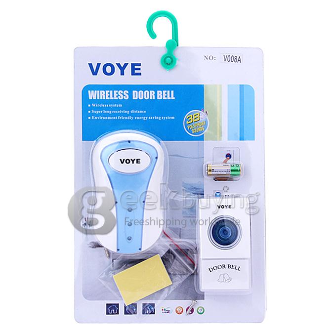 VOYE V008A Wireless Remote Control Door Bell With 38 Polyphony Sounds - White
