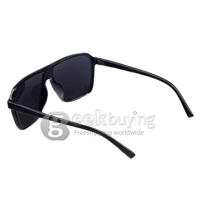 Vintage PC Frame UV400 Protection Resin Lens Sunglasses - Dumb Black+Deep Gray Blue