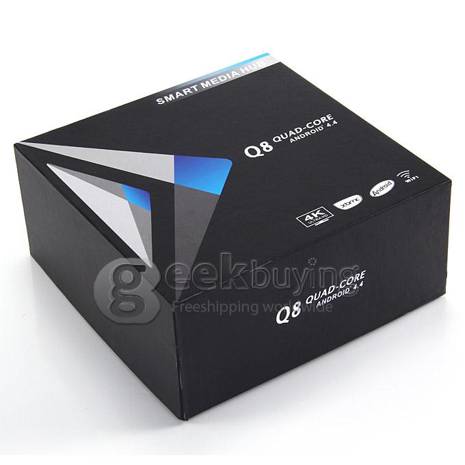 Q8 Android 4.4 Mini TV BOX RK3288 Quad Core 1.8GHz 2G/16G 2.4/5G Dual Band WIFI Gigabit Lan BT4.0 HDMI 4K H.265