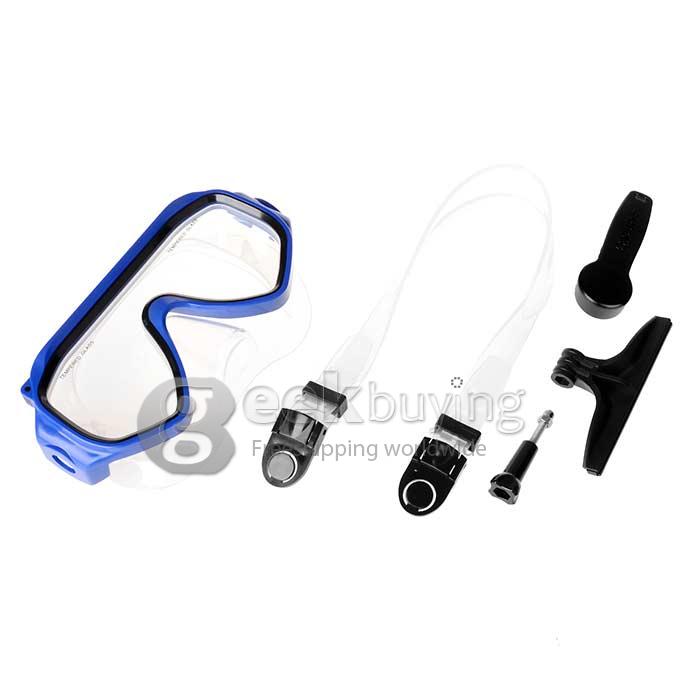 Universal Swimming Scuba Dive Snorkeling Mask for GoPro SJCAM Xiaomi Yi Xiaoyi Sport Camera - Blue