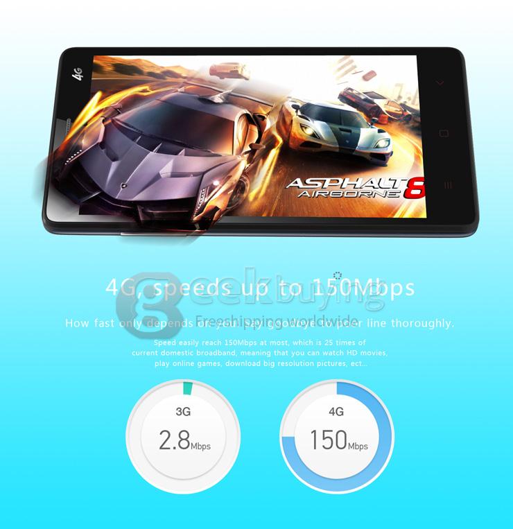 Mstar S100 5.5inch 4G LTE Android 5.0 Smartphone 64-bit MTK6732 Quad Core 1.5GHz 1GB 8GB 8.0MP IPS HD - White