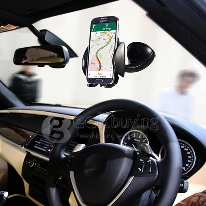 LENTION C300 Colorful Series 360 Degree Spin Car Mount Holder for iPhone iPod Phones PSP GPS iPhone 6s Plus - Black