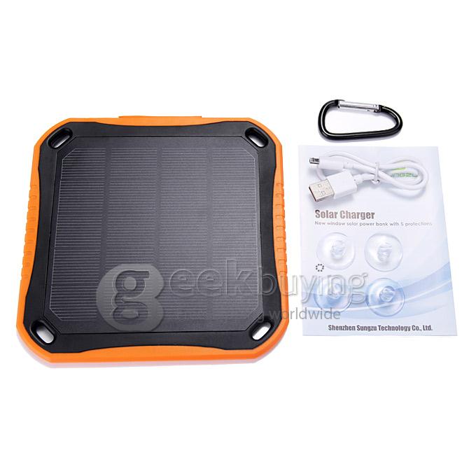 5600mAh Portable Solar Energy Power Bank Battery Backup LED Light For Samsung Galaxy for iPhone/Galaxy/HTC - Orange