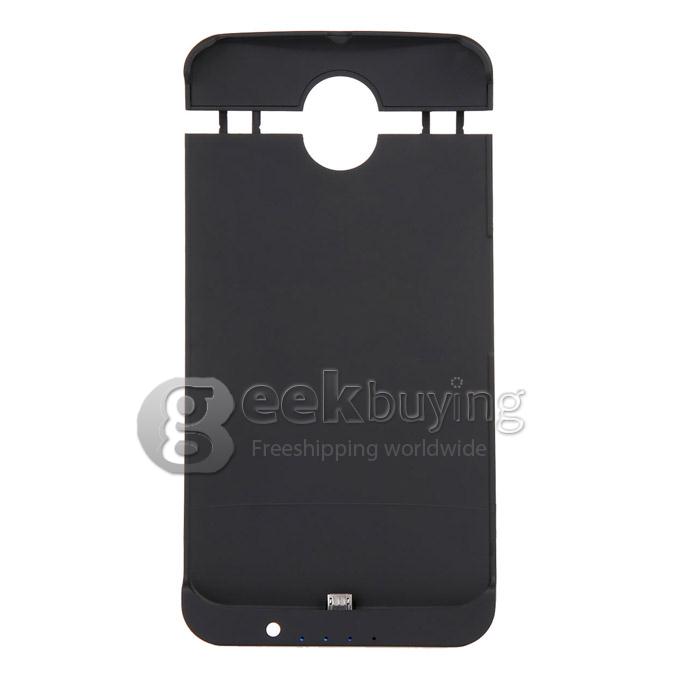 4200mAH External Backup Battery Powebank Cover Case For Google Nexus 6 - Black