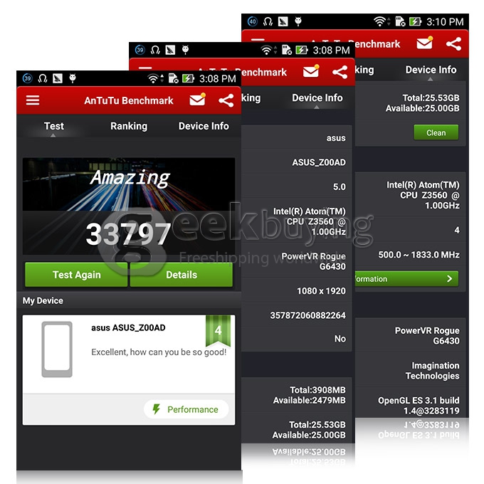 ASUS Zenfone 2 ZE551ML 5.5inch FHD 4G LTE Android 5.0 4GB 32GB Smartphone 64bit Intel Z3560 Quad Core 1.8GHz IPS OTG NFC - Red