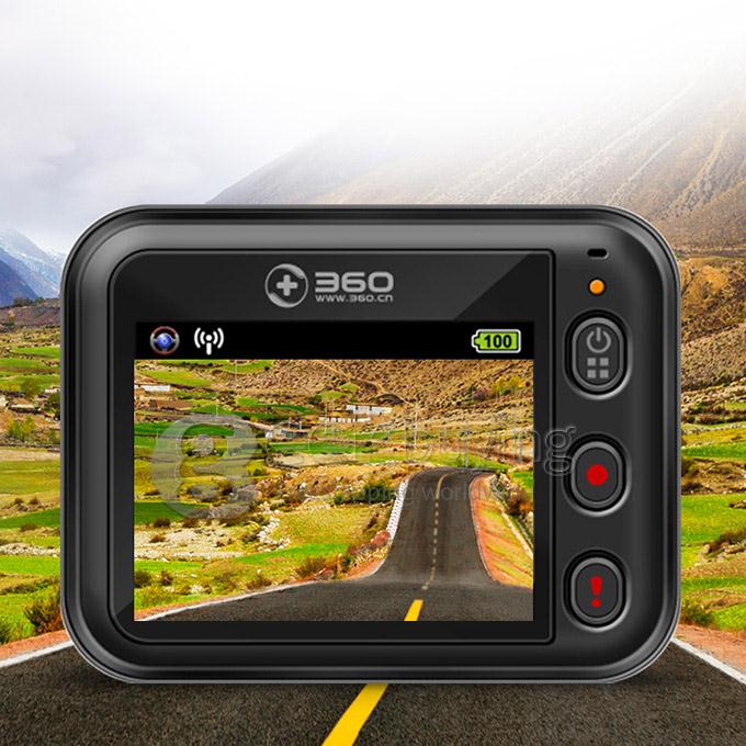 Qikoo 360 Ambarella A7LA55 5.0 MP COMS Car DVR 2.0inch 160 Degree HD 1296P Dashcam Wifi Logger Car Camcorder - Black