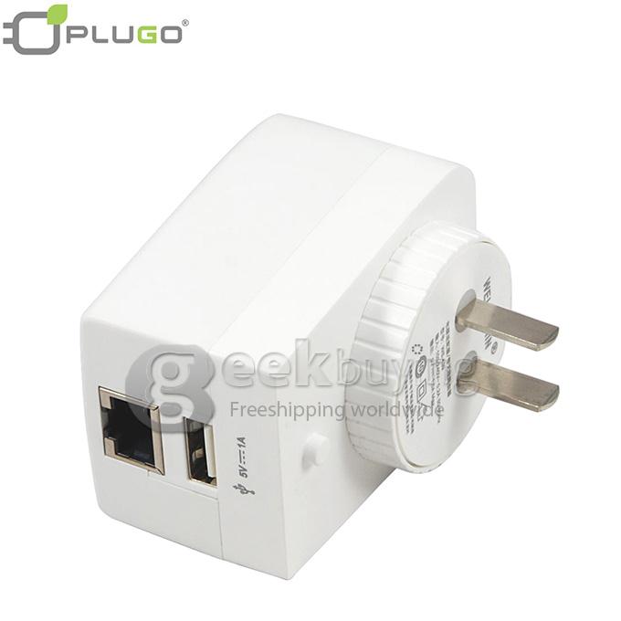 PLUGO Universal Global Travel AC UK/EU/US/AU Plug Power Adapter Conversion Socket General with USB Port - White