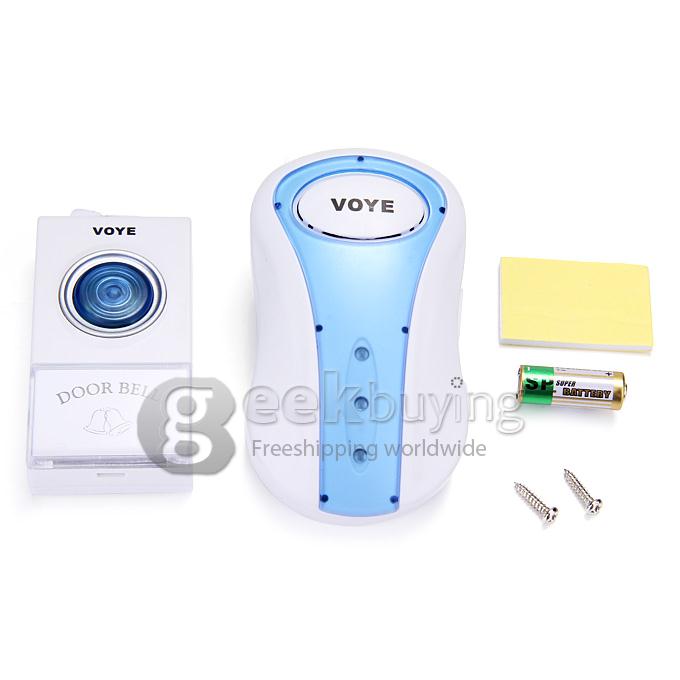 VOYE V008A Wireless Remote Control Door Bell With 38 Polyphony Sounds - White