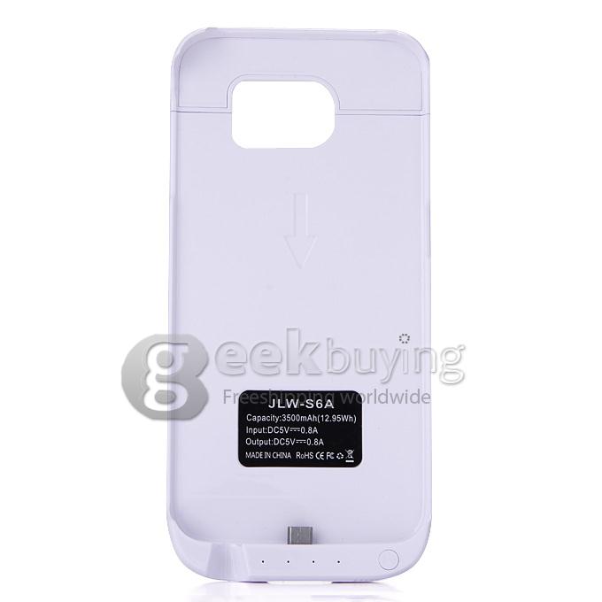 3500mAh Battery Power Pack Charger Case Cover For Samsung Galaxy S6 Edge G9200 - White