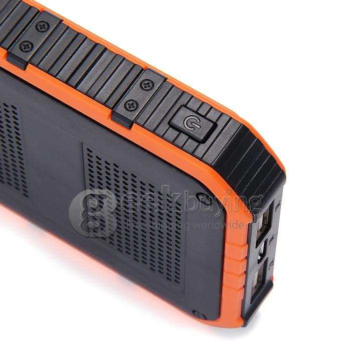 DS18000 6000mAh Solar Panel Mobile Charger Dual USB Power Bank Portable Spare Charger - Orange