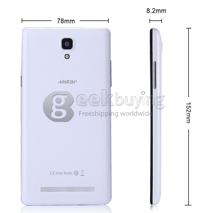 Mstar S100 5.5inch 4G LTE Android 5.0 Smartphone 64-bit MTK6732 Quad Core 1.5GHz 1GB 8GB 8.0MP IPS HD - White