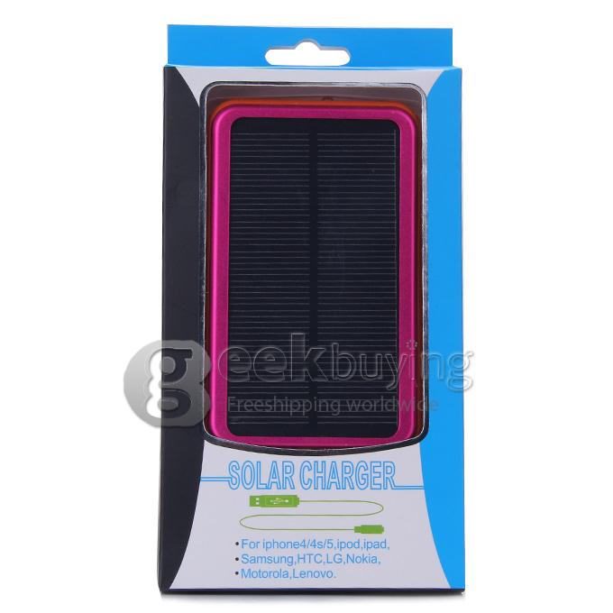 New DS158 Solar Charger 8000mAh Polymer Power Bank Portable USB Charger Dual USB - Rose
