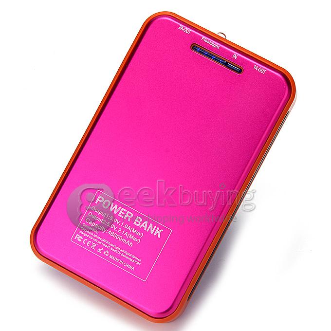 New DS158 Solar Charger 8000mAh Polymer Power Bank Portable USB Charger Dual USB - Rose