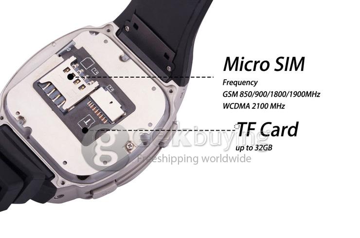 Top Watch TW9001 Android 4.0 Smart Watch Phone MTK6577 Dual CPU 512M/4G BT3.0 1.54