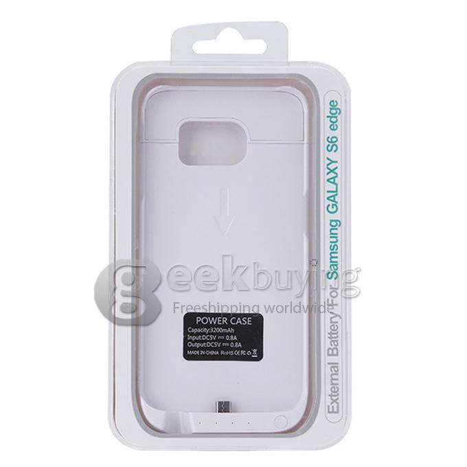 3200mAh Battery Power Pack Charger Case Cover For Samsung Galaxy S6 Edge G9250 - White